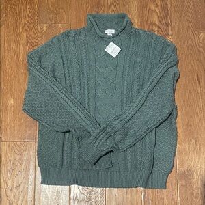 J. Crew Factory Dark Green Turtleneck Sweater